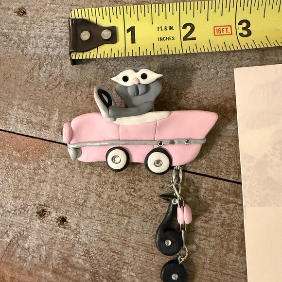 Vintage Cat Brooch Pin Lot Tigre Lis Polymer Clay Wearable Art Jewelry Handmade - Picture 11 of 12